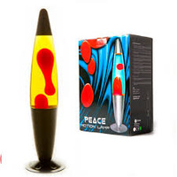 Lava Lamp - Peace - Colour <> Red in Yellow - Base <> Black