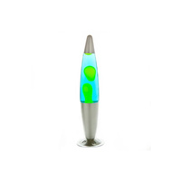 Lava Lamp - Peace - Colour <> Yellow in Light Blue - Base <> Silver
