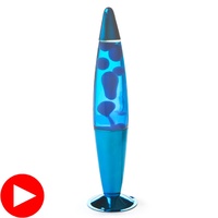 Lava Lamp - Peace - Colour <> Yellow in Light Blue - Base <> Blue