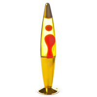 Lava Lamp - Peace - Colour <> Red in Yellow - Base <> Gold