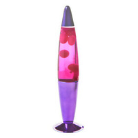 Lava Lamp - Peace - Colour <> Crimson in Pink  - Base <> Purple