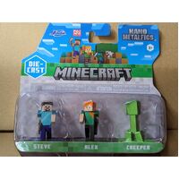 Minecraft - Steve, Alex & Creeper - 3 Pack - Nano Metalfigs