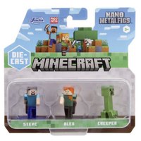 Minecraft - Steve, Alex & Creeper - 3 Pack - Nano Metalfigs