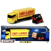 Load and Go - Commercial Cargo Yellow Lorry With Forklift Truck