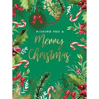 Jumbo Xmas  Bag - Green Foliage