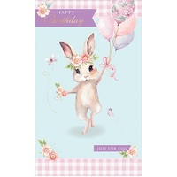 happy birthday - bunny with balloons 