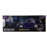 Wednesday - VW Beetle With Wednesday Addams & Thing - 1:24 Scale Diecast Vehicle