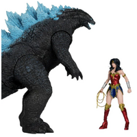 DC - Justice League - Monsterverse - Wonder Woman 7" vs Atomic Blast Godzilla - Action Figure 3 Pack