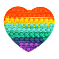 POP-IT Fidget Toy --- HEART (Rainbow)