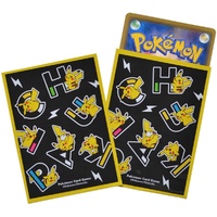 Pokémon Center Official Product - 64ct Deck Shield Card Sleeves - Pika Pikachu Black Design