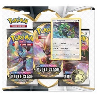POKÉMON TCG - Rebel Clash - Sword & Shield - 3 Pack Booster (Rayquaza)