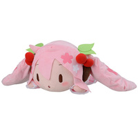 SEGA SP Plush NESOBERI Lay-Down Hatsune Miku Series - Sakura Miku Surprised Version