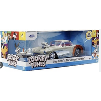 Looney Tunes - 1957 Chevy Corvette Beige with Pink Interior with Bugs Bunny - Hollywood Rides Series 1/24 Diecast