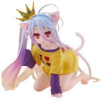 Taito Desktop Cute Figure - No Game No Life - Shiro Cat Ear T Shirt Ver.