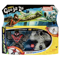 Heroes of Goo Jit Zu - Marvel Glow Surge -  Spider-Verse Super Collider Pack - Ultra Glow Miles Morales versus Energy Glow The Spot