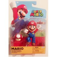 Super Mario - Mario With Super Mushroom - Action Figure - 4"