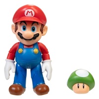World of Nintendo - Super Mario - 4 Inch Figure - Mario With 1-Up Mushroom
