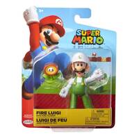 World of Nintendo - Super Mario - 4 Inch Figure - Fire Luigi With Fire Flower