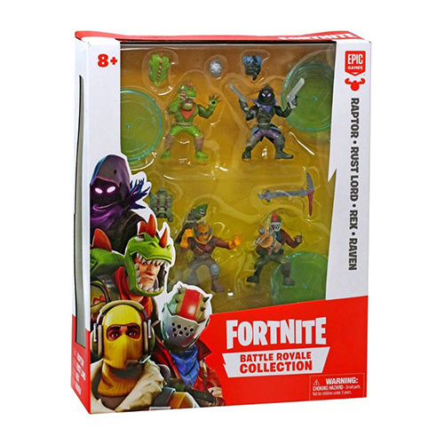 Fortnite Battle Royale Collection Raptor Rust Lord Rex Reaven 2 Inch Mini Figure 4 Pack - roblox series 5 blox hunt seeker mini figure with gold cube and online code no packaging