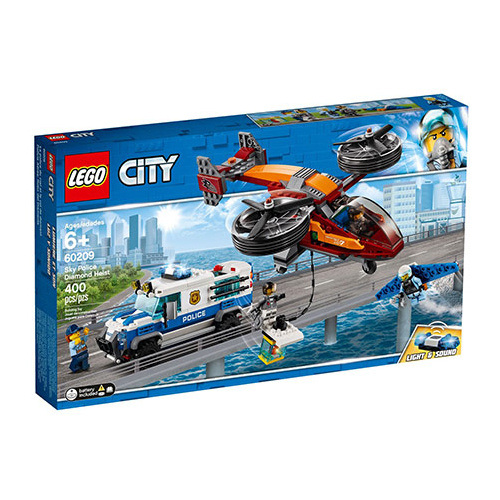 Lego City Sky Police Diamond Heist 60209 - dynamic lighting police car new siren roblox